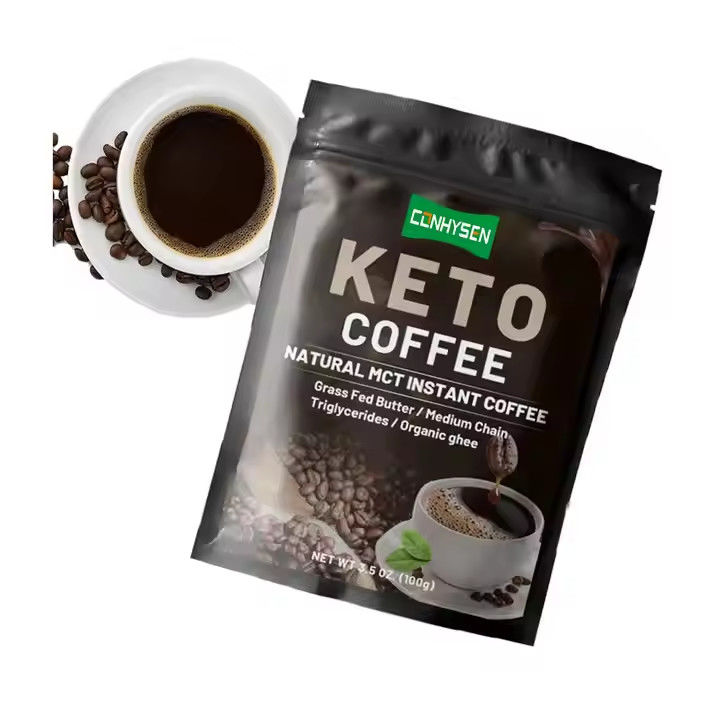 Label Pribadi Keto Penurunan Berat Badan Kopi Kontrol Diet MCT Pengganti Makanan Makanan Instan