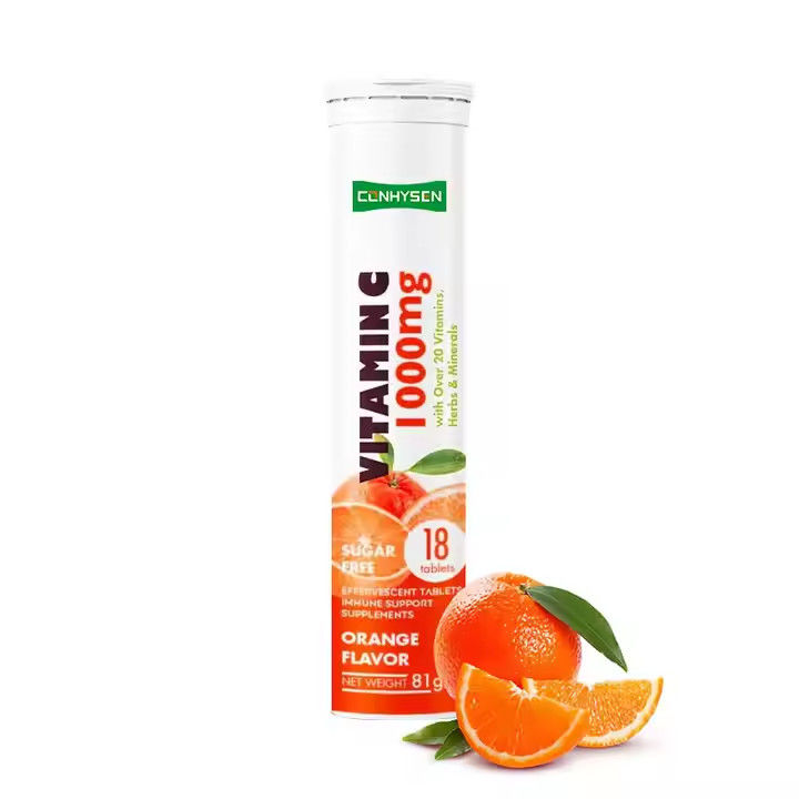 OEM ODM Vitamin C Tablet Effervescent 1000mg Lebih dari 20 Vitamin Herbal Mineral Dukungan kekebalan