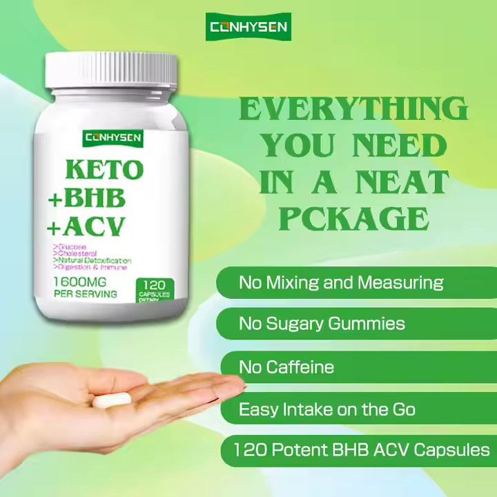 OEM ODM Keto Capsules Berat Badan Lemah Kaya BHB ACV Dukungan Body Management Grosir