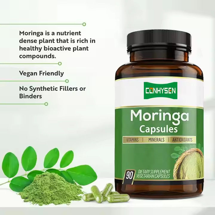 Custom Flavor Pure Organic Moringa Kapsul untuk Sistem Kekebalan & Energi Booster