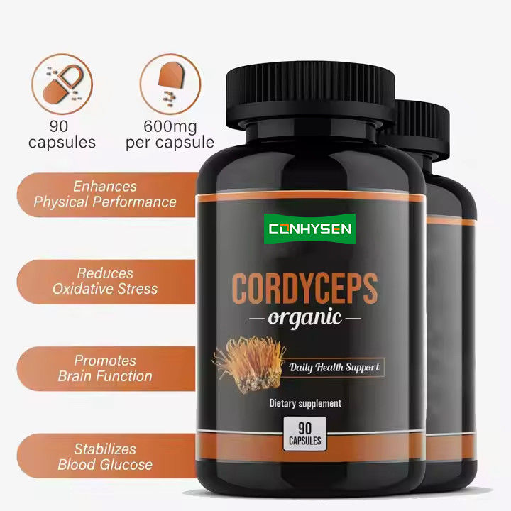 OEM ODM Organik Cordyceps Kapsul Mempromosikan Fungsi Otak Herbal Suplemen Kapsul