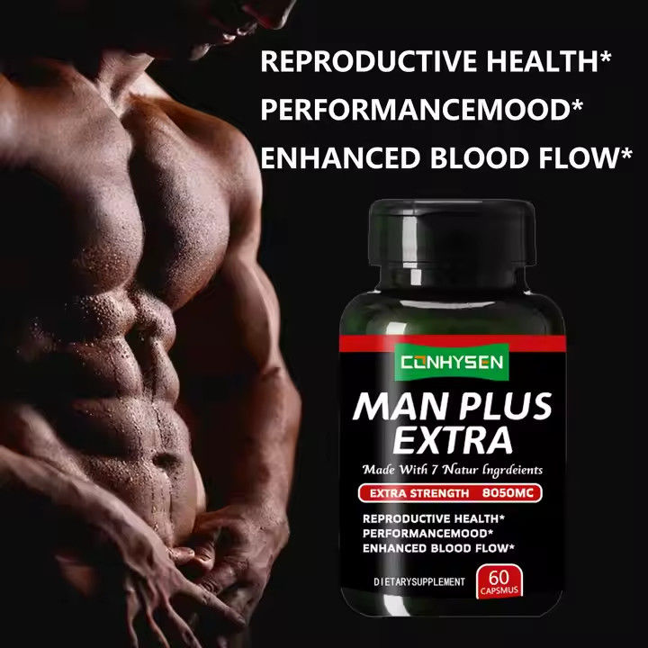 Label pribadi Man Plus Extra Capsules Mendukung Kesehatan Reproduksi Peningkatan Pria