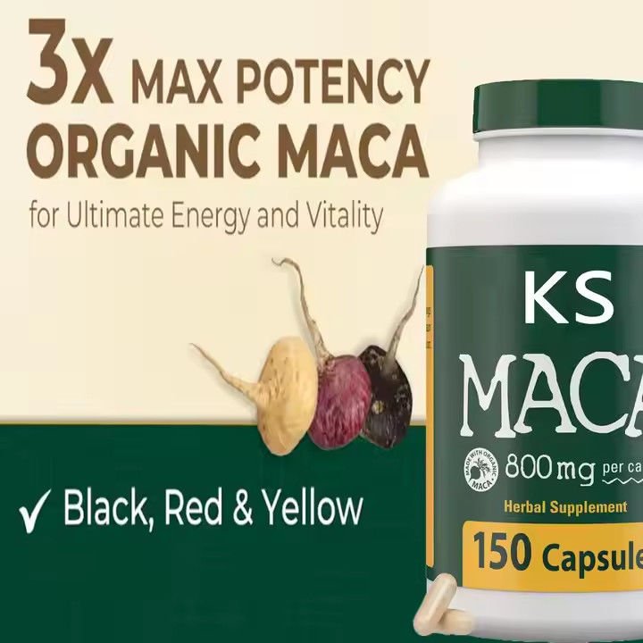 Maca Root Capsules Energi Dukungan Kekebalan Pria Energi Organik Pill Peningkat Pria