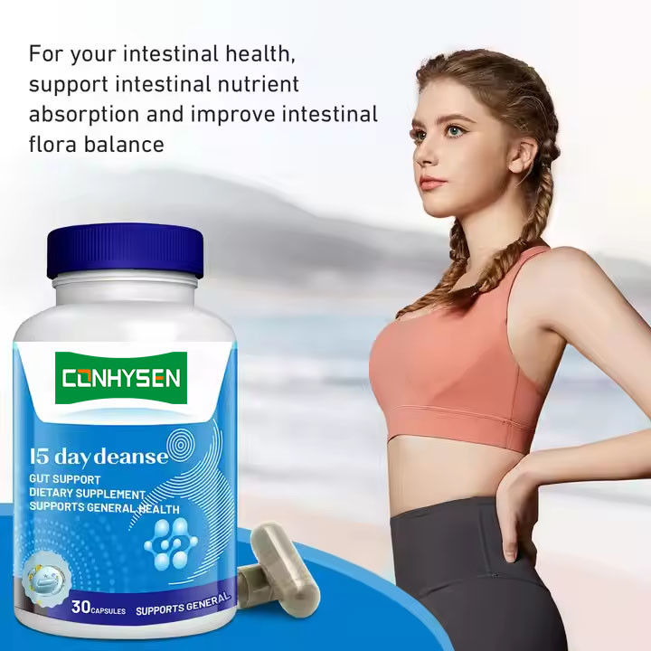 Label Pribadi Kapsul pembersih usus 15 hari untuk kesehatan pencernaan dan kesehatan usus Penurunan berat badan