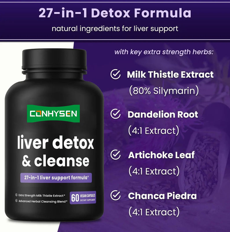 Ekstrak Biji Thistle Susu Kapsul Penghilang Berat Badan Detox Hati Dan Membersihkan Kapsul Rasa Custom