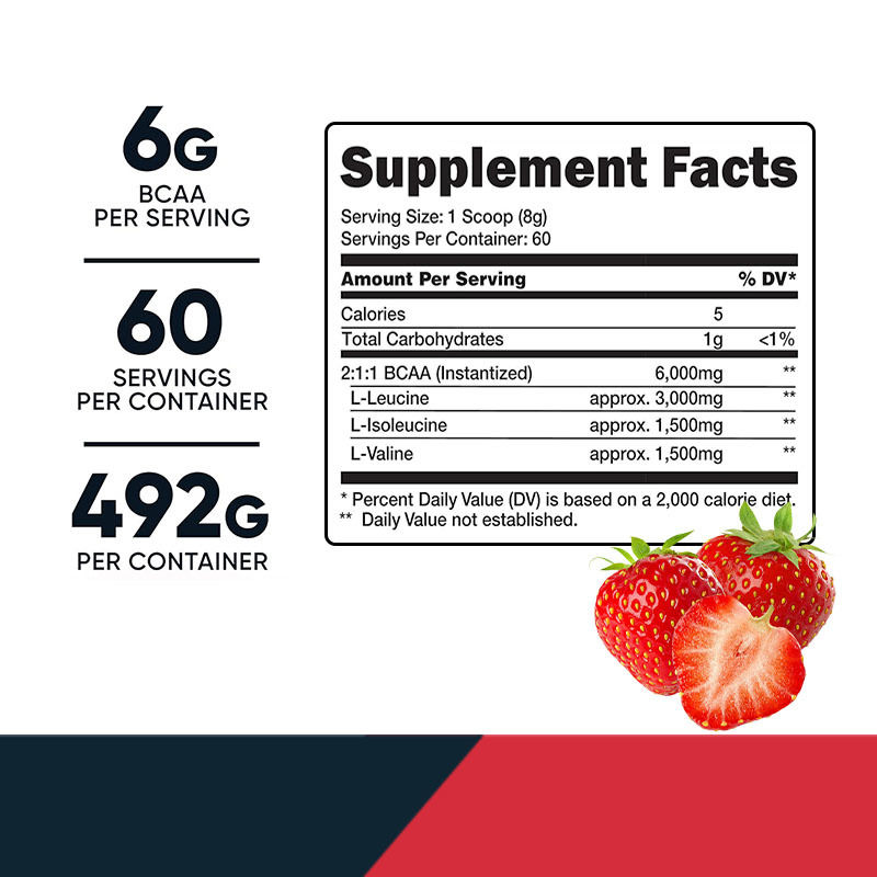 Bubuk BCAA Dukungan Otot Cepat Bubuk Pra-Latihan Gym untuk Dewasa Wanita Pria