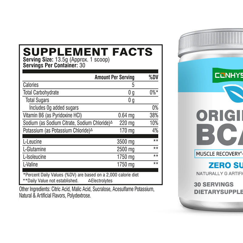 Bubuk BCAA Rasa Permen untuk Pemulihan Otot Pasca Latihan Bubuk Minuman Vitamin B6