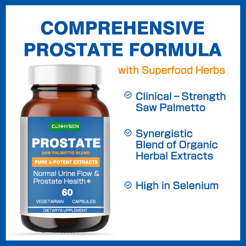 Label Custom Prostate Capsules Saw Palmetto Suplemen Meningkatkan Kesehatan Prostat Dirumuskan Untuk Pria