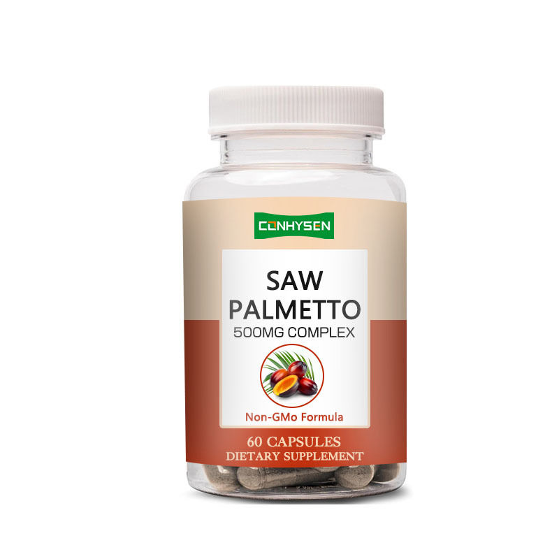 Non-GMO Saw Palmetto Kapsul 500mg Kompleks Dukungan Hormonal Keseimbangan Kesehatan Rambut