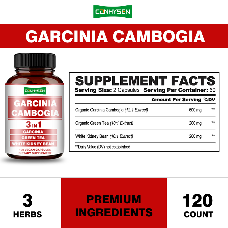 Kapsul Garcinia Cambogia Berkualitas Tinggi Suplemen Pelangsing 3-In-1 Mendukung Keseimbangan Tubuh