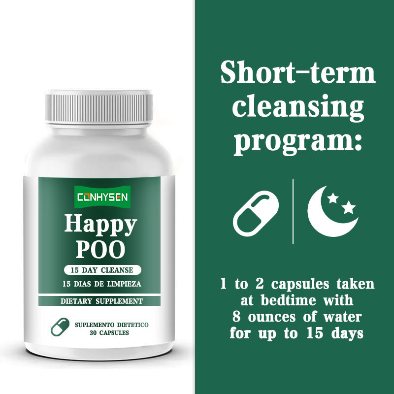 15 Hari Membersihkan Kapsul Happy Poo Mengurangi Kembung dan sembelit Produk Penghilang Berat Badan