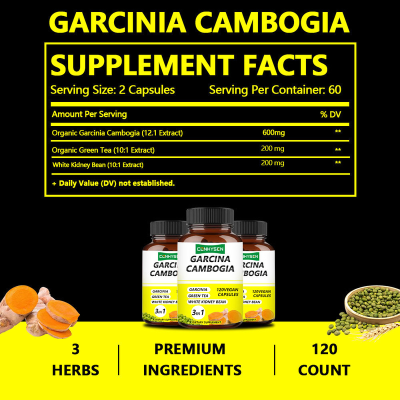 Pabrik Suplai Kapsul Garcinia Cambogia 3-In-1 Bahan Premium Tingkatkan Produksi Energi