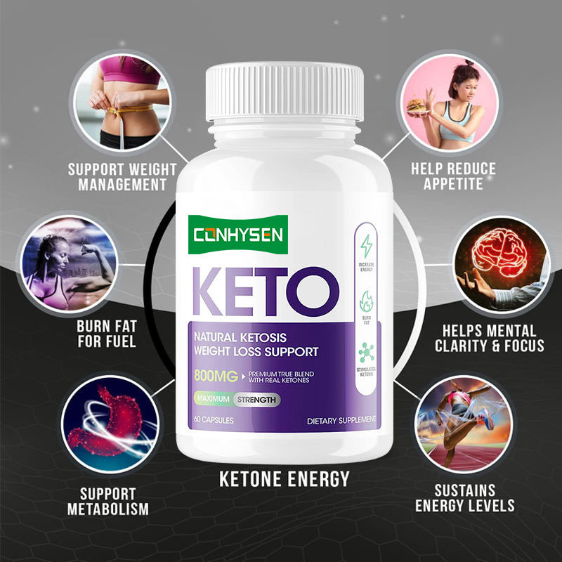 Grosir Custom Keto Capsules Dukungan Pengendalian Berat Badan untuk Dewasa Keto Suplemen Pil