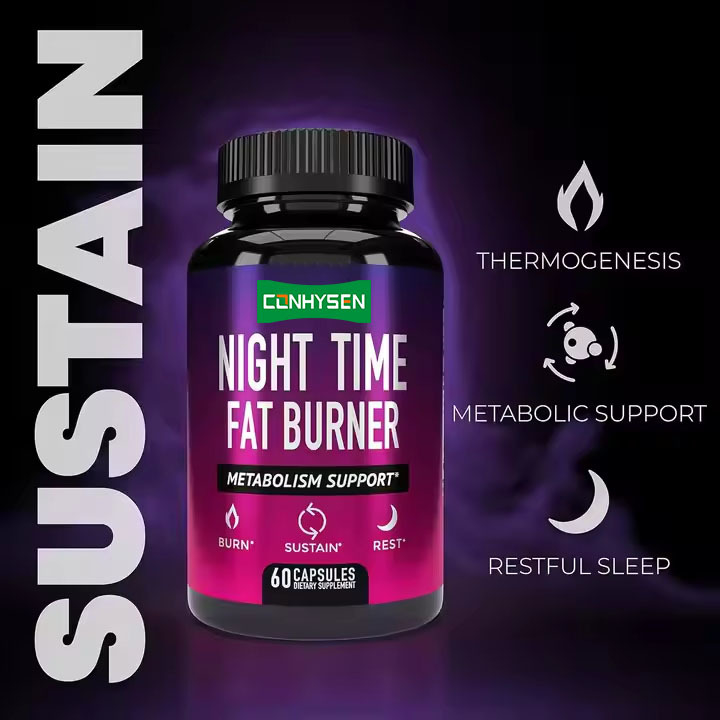 Label Kustom Pembakar Lemak Malam Hari Dukungan Metabolisme Bakar Kalori Tidur Nyenyak Bangun Segar