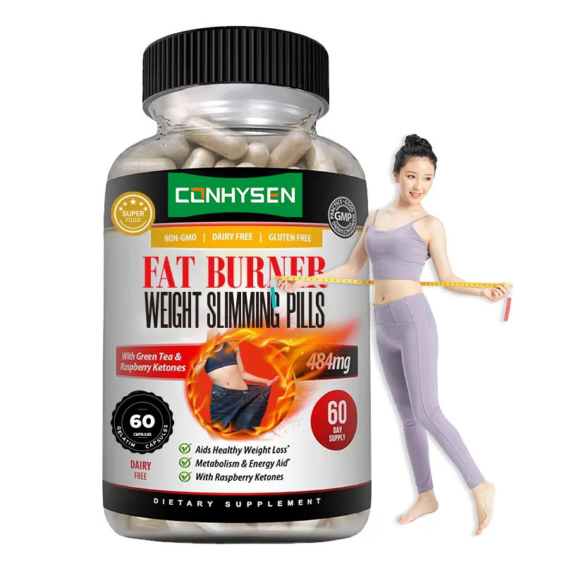 Kapsul Pembakar Lemak Alami Premium dengan Teh Hijau Raspberry Ketones Dukungan Pengelolaan Berat Badan