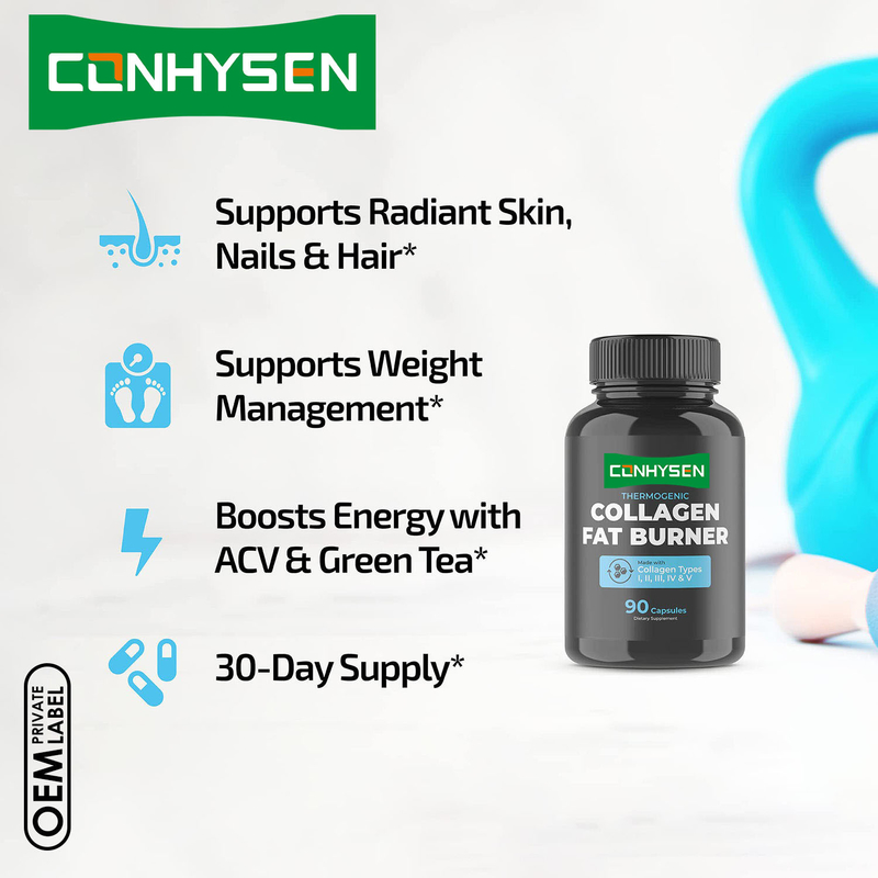 Custom Multi Collagen Peptides Kapsul Pembakar Lemak Suplemen Suppresan nafsu makan Pil Untuk Dewasa Anti Penuaan Pil Kolagen