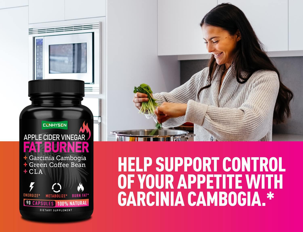 Apple Cider Vinegar Fat Burner dengan Garcinia Cambogia Green Coffee Bean Keto Paleo Friendly Kontrol nafsu makan Metabolisme Dukungan