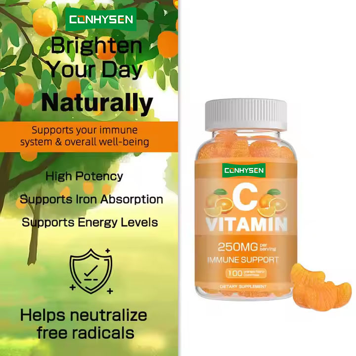 OEM ODM Permen Karet Vitamin C 60 Meningkatkan Sistem Kekebalan Tubuh Suplemen Vitamin untuk Dewasa Permen Vitamin C