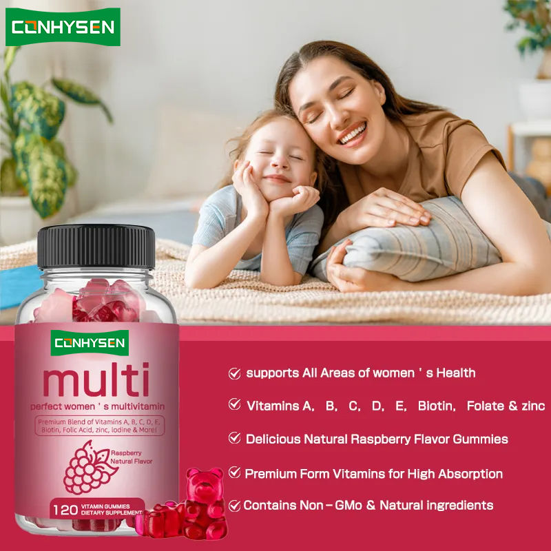 Permen Gummy Multivitamin Vitamin B Biotin Wanita untuk Kekebalan Tubuh Suplemen Kesehatan untuk Permen Vitamin C