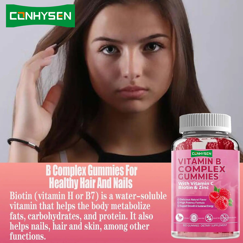 Permen Karet Vitamin B Kompleks dengan Vitamin B6 Formula Alami Mendukung Sistem Kekebalan Tubuh yang Sehat