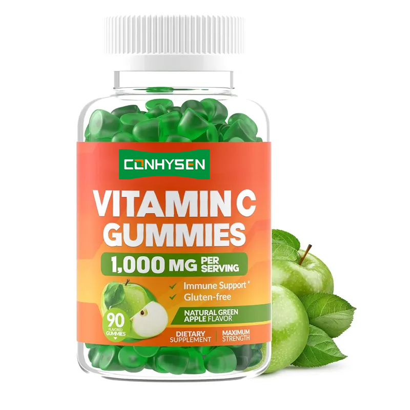 Suplemen Vitamin C Dewasa Pemutih Kulit OEM untuk Anak-anak 1000mg Permen Karet Vitamin C