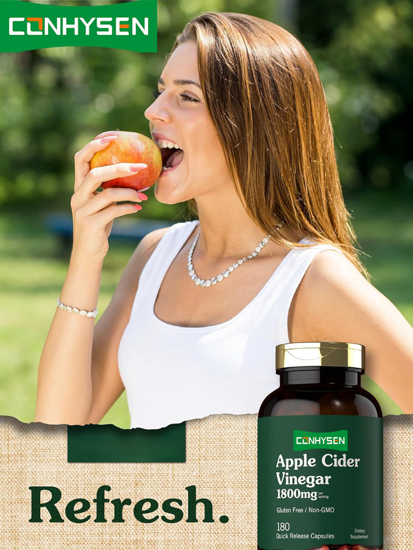 OEM Private Label Body Slimming ACV Pill Suplemen Dengan Vitamin & Zinc Organik Apple Cider Vinegar Kapsul
