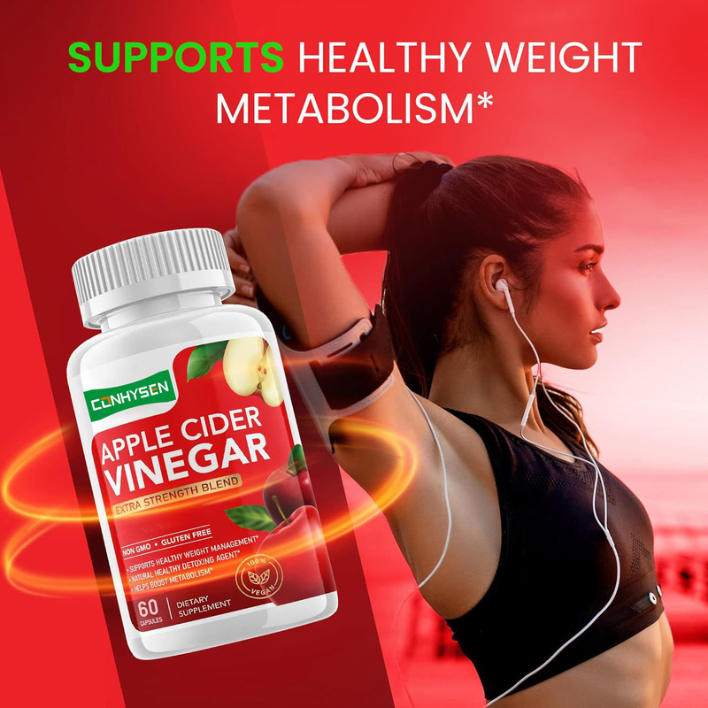 BioHealth OEM Label Pribadi Apple Cider Vinegar Kapsul dengan Ibu Organik ACV Pil Penghilang Berat Badan Detox Membersihkan Suplemen