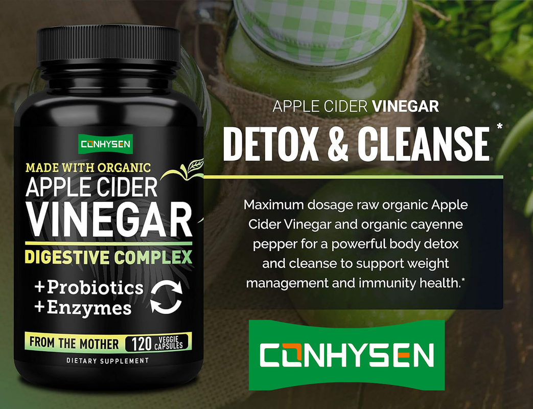 Kapsul ACV Penurun Berat Badan OEM/ODM, Kapsul Cuka Sari Apel Penekan Nafsu Makan, Kapsul Enzim Vitamin Cuka Sari Apel