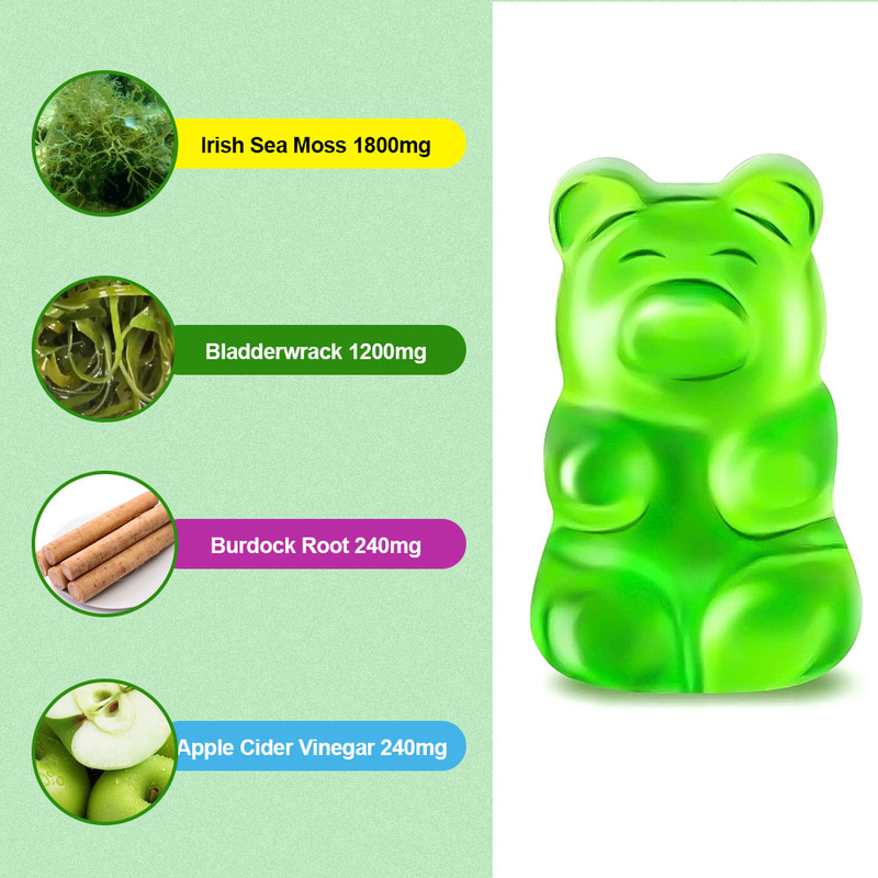OEM/ODM Custom Organic Sea Moss Gummies Candy Dukungan sendi tulang sehat
