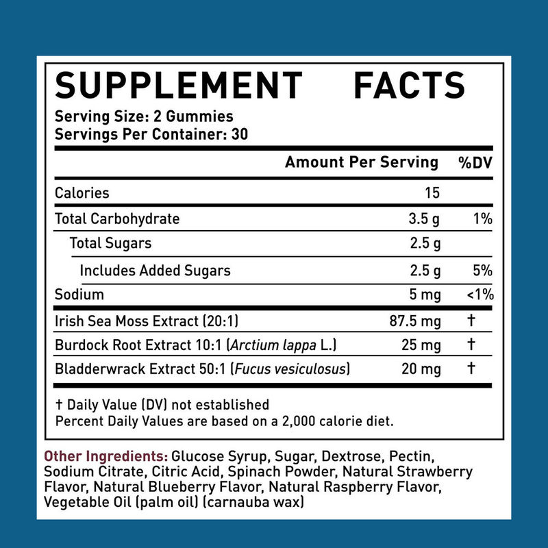 Pabrik Suplai Permen Gummy Ekstrak Lumut Laut Irlandia Organik untuk Pembersihan dan Detoksifikasi