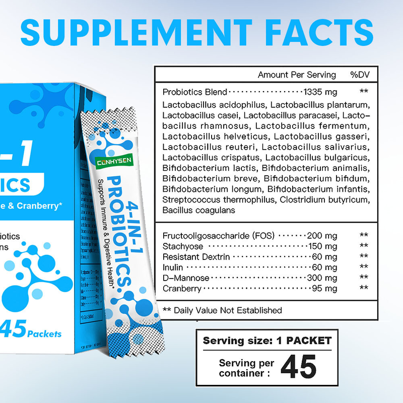 Pabrik 4-In-1 Probiotik Bubuk D-Mannose Merek Kustom Menjaga Keseimbangan pH