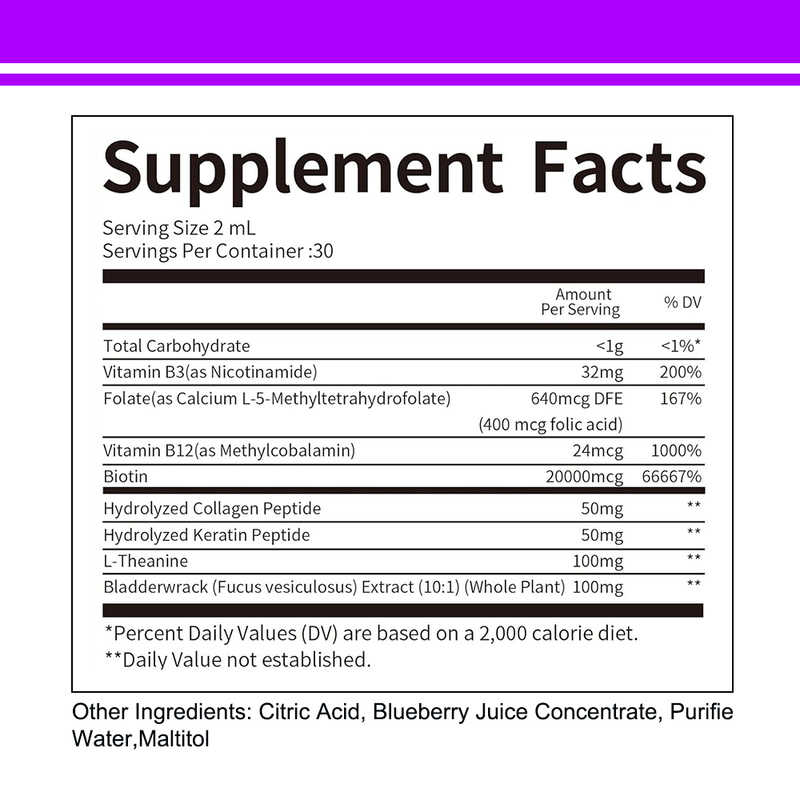 Tetes Cair Kompleks Biotin untuk Dukungan Perawatan Rambut Kulit Kuku Kesehatan Grosir Kustom