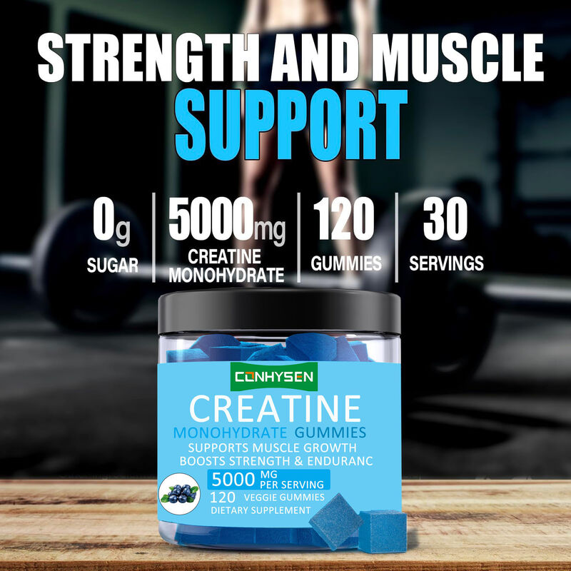 Custom Sport Pre Workout Pertumbuhan Otot Creatine Monohydrate Gummies Meningkatkan Massa Otot Creatine Gummy Suplemen