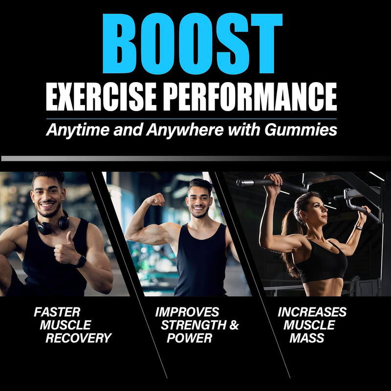 Custom Sport Pre Workout Pertumbuhan Otot Creatine Monohydrate Gummies Meningkatkan Massa Otot Creatine Gummy Suplemen