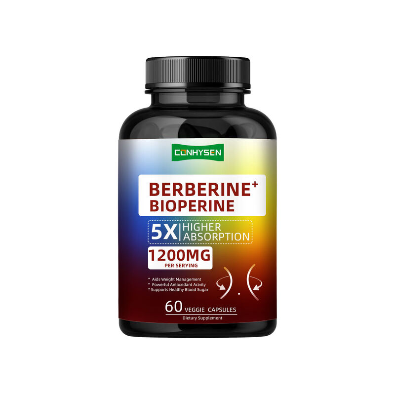 Berberine HCI Suplemen Akar Berkualitas Tinggi Kapsul,Pengendalian Berat Badan Berberine Bioperine Kapsul Serat Diet