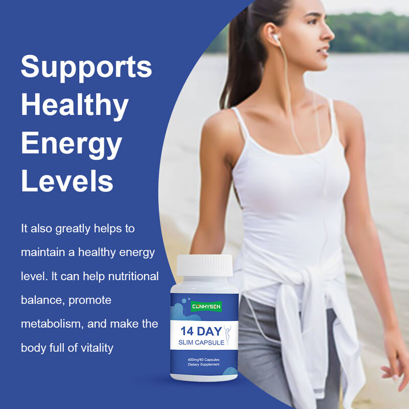 Label Pribadi 14 Hari Slim Kapsul Mendukung Kesehatan Pencernaan dan Penurunan Berat Badan Suplemen Diet Detox Kapsul