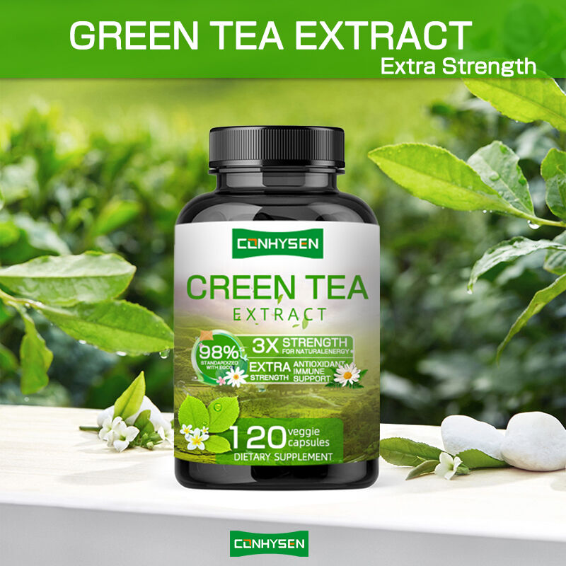 Private Label Green Tea Capsules Kaya EGCG Suplemen Antioksidan Dukungan kekebalan Berat Badan Menurunkan Berat Badan Pill pembakar lemak