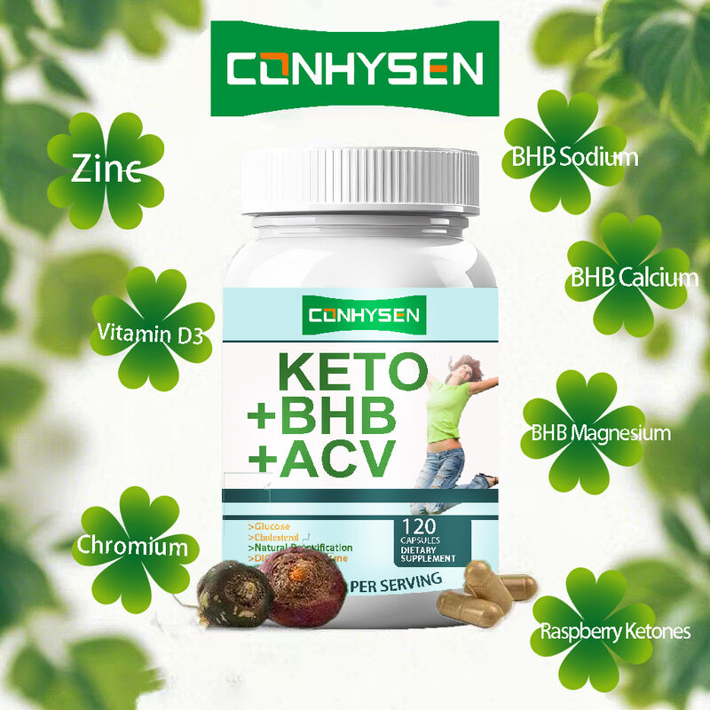 Label Pribadi Keto ACV BHB Suplemen Serat Diet Kapsul Keto Bhb Kapsul Suplemen Penurunan Berat Badan Kapsul Diet