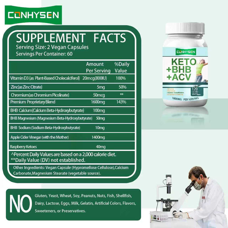 Label Pribadi Keto ACV BHB Suplemen Serat Diet Kapsul Keto Bhb Kapsul Suplemen Penurunan Berat Badan Kapsul Diet