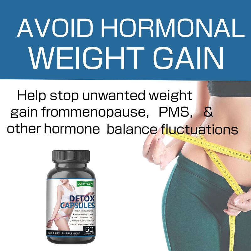 Kapsul Detoks Label Pribadi Produk Pelangsing Herbal yang Meningkatkan Metabolisme dan Mendukung Kesehatan Pencernaan untuk Dewasa