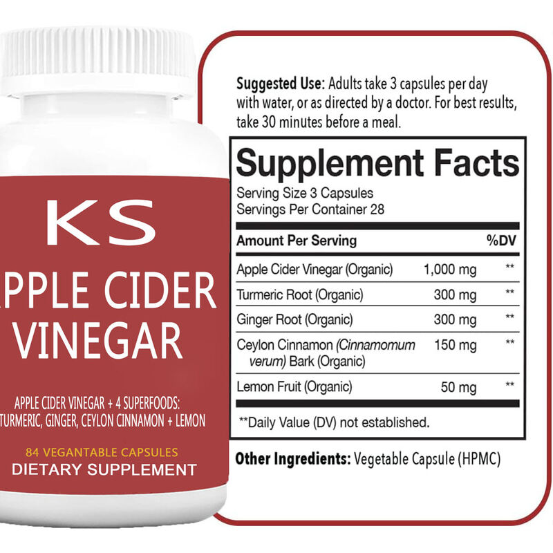 Penjualan Panas Apple Cider Vinegar Kapsul Dukungan Manajemen Berat Badan Meningkatkan Metabolisme Menurunkan Berat Badan Apple Cider Serat Diet