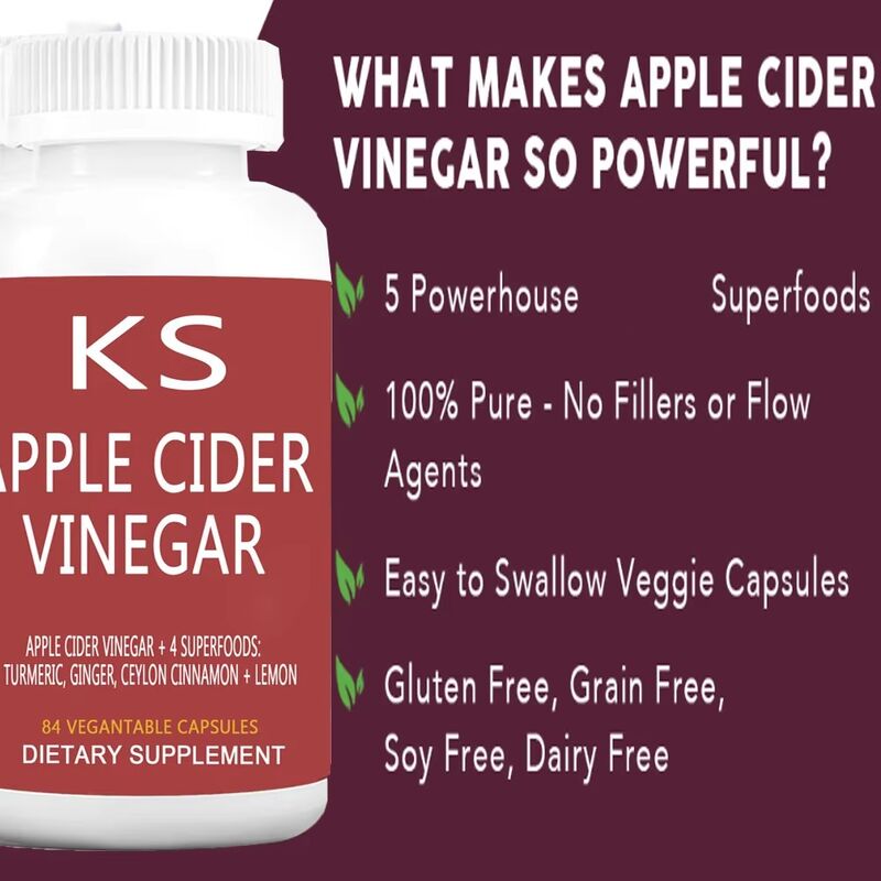 Penjualan Panas Apple Cider Vinegar Kapsul Dukungan Manajemen Berat Badan Meningkatkan Metabolisme Menurunkan Berat Badan Apple Cider Serat Diet