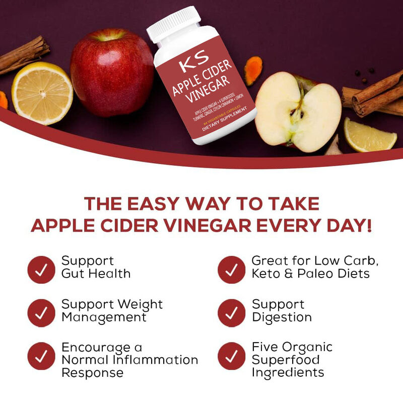Penjualan Panas Apple Cider Vinegar Kapsul Dukungan Manajemen Berat Badan Meningkatkan Metabolisme Menurunkan Berat Badan Apple Cider Serat Diet