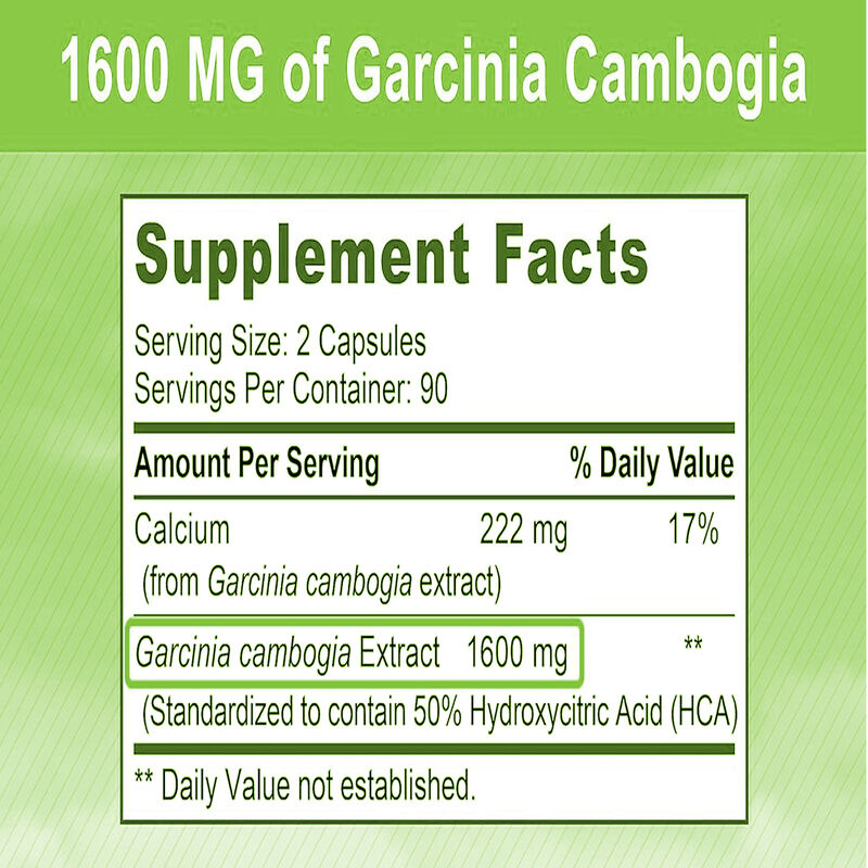 Suplemen Gizi Berkualitas Tinggi Kapsul Garcinia Cambogia Murni Meningkatkan Energi dan Ketahanan Suplemen Alami