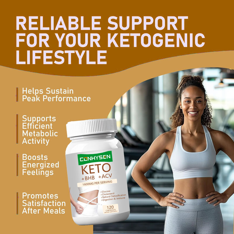 Kapsul Keto+ACV+BHB Label Pribadi dengan BHB & Cuka Sari Apel untuk Kontrol Berat Badan Tingkatkan Energi Fokus Pembakar Lemak