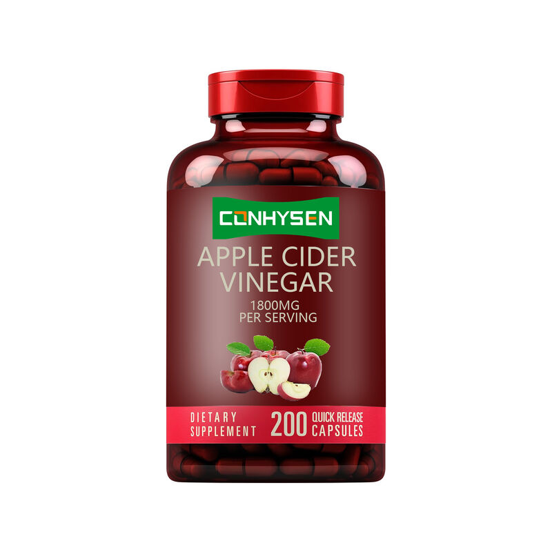 Dukungan Suplemen ACV OEM/ODM Pencernaan & Detoksifikasi Manajemen Berat Badan Kapsul Cuka Sari Apel untuk Pria Wanita