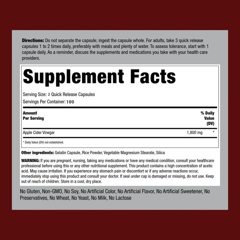 Dukungan Suplemen ACV OEM/ODM Pencernaan & Detoksifikasi Manajemen Berat Badan Kapsul Cuka Sari Apel untuk Pria Wanita