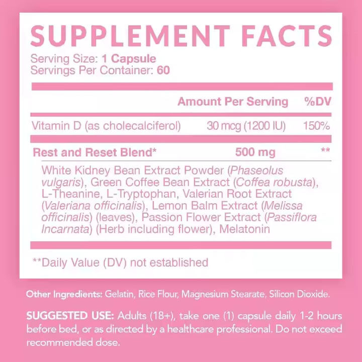 Kapsul Pembakar Lemak Malam Hari Ekstrak Kacang Merah Putih Dukung Pemulihan Otot Wanita Label Pribadi OEM/ODM