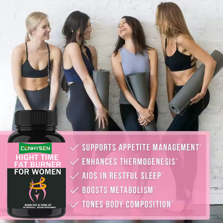 Kapsul Pembakar Lemak Malam Hari Ekstrak Kacang Merah Putih Dukung Pemulihan Otot Wanita Label Pribadi OEM/ODM