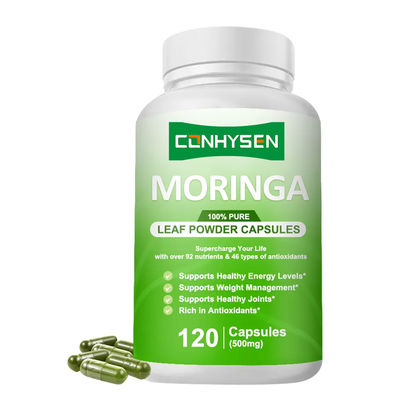 100% Murni Moringa Leaf Powder Kapsul Herbal Suplemen Mendukung Kesehatan Prostat